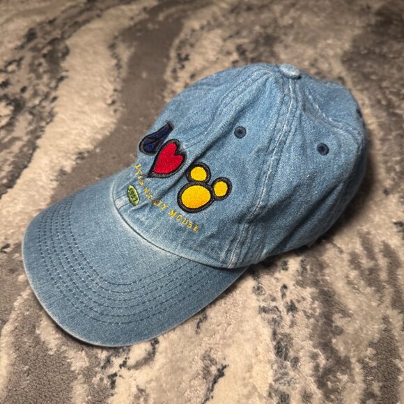Disney Retro Peace, Love, and Mickey Mouse Denim Hat - Picture 4 of 8